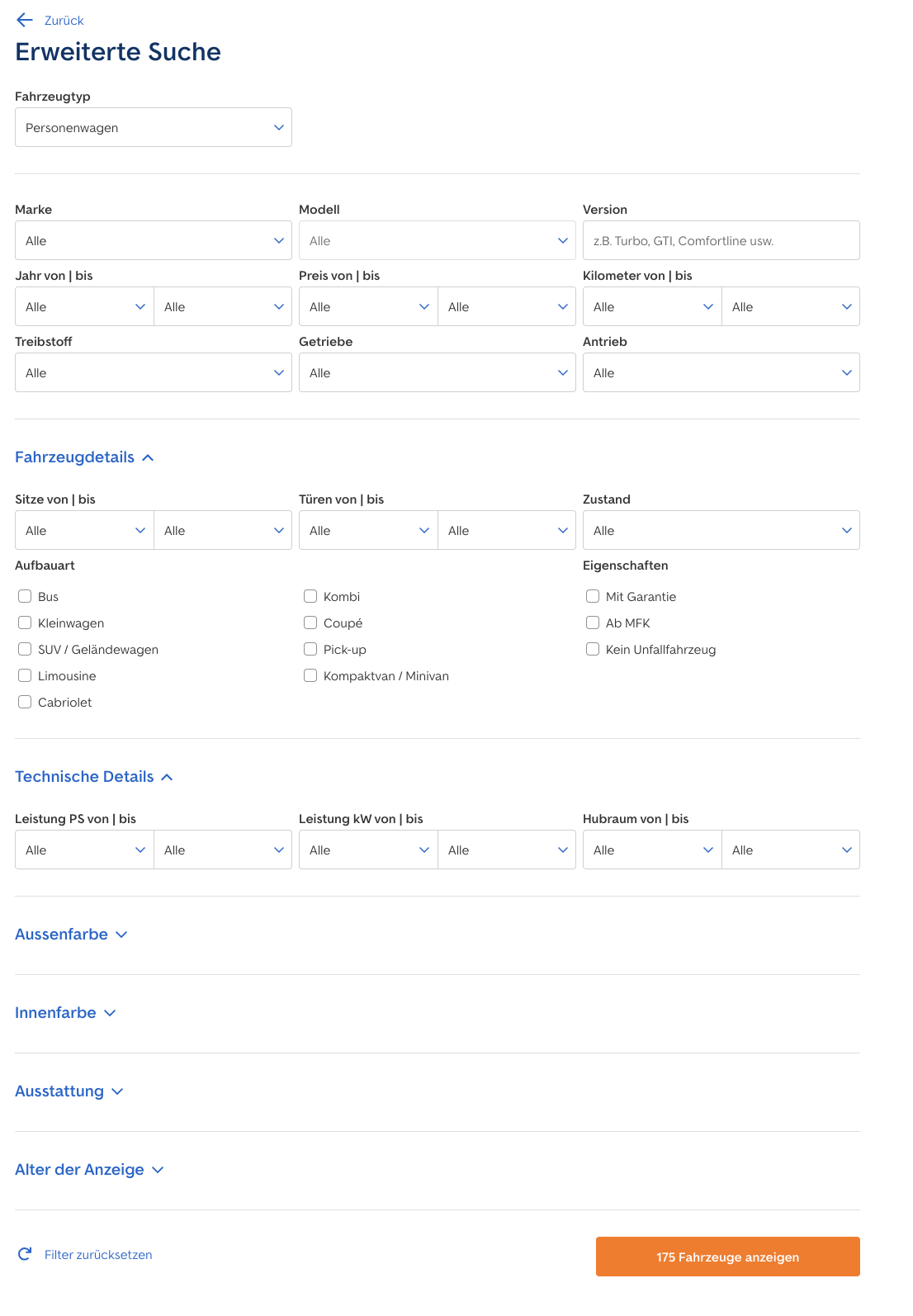 Advanced Search Page
